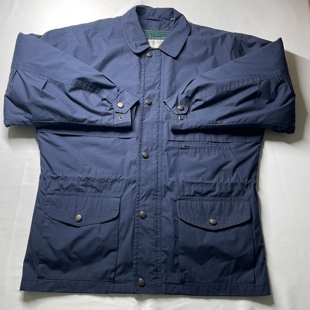 London Fog Limited Edition Jacket Mens L Navy Blue Field Coat Zip Out Liner
